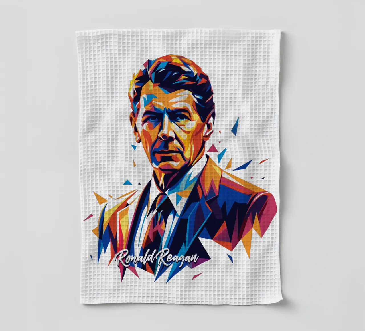 Ronald Reagan WPAP Pop Art Geschirrtuch von vectorartnesia