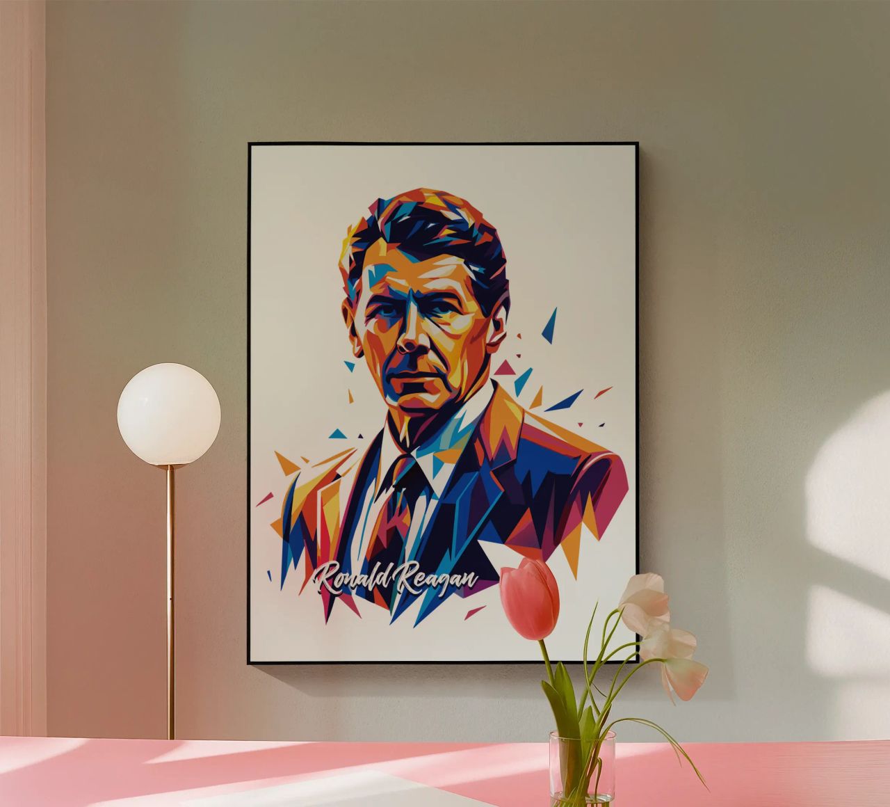 Ronald Reagan WPAP Pop Art plexiglass da vectorartnesia