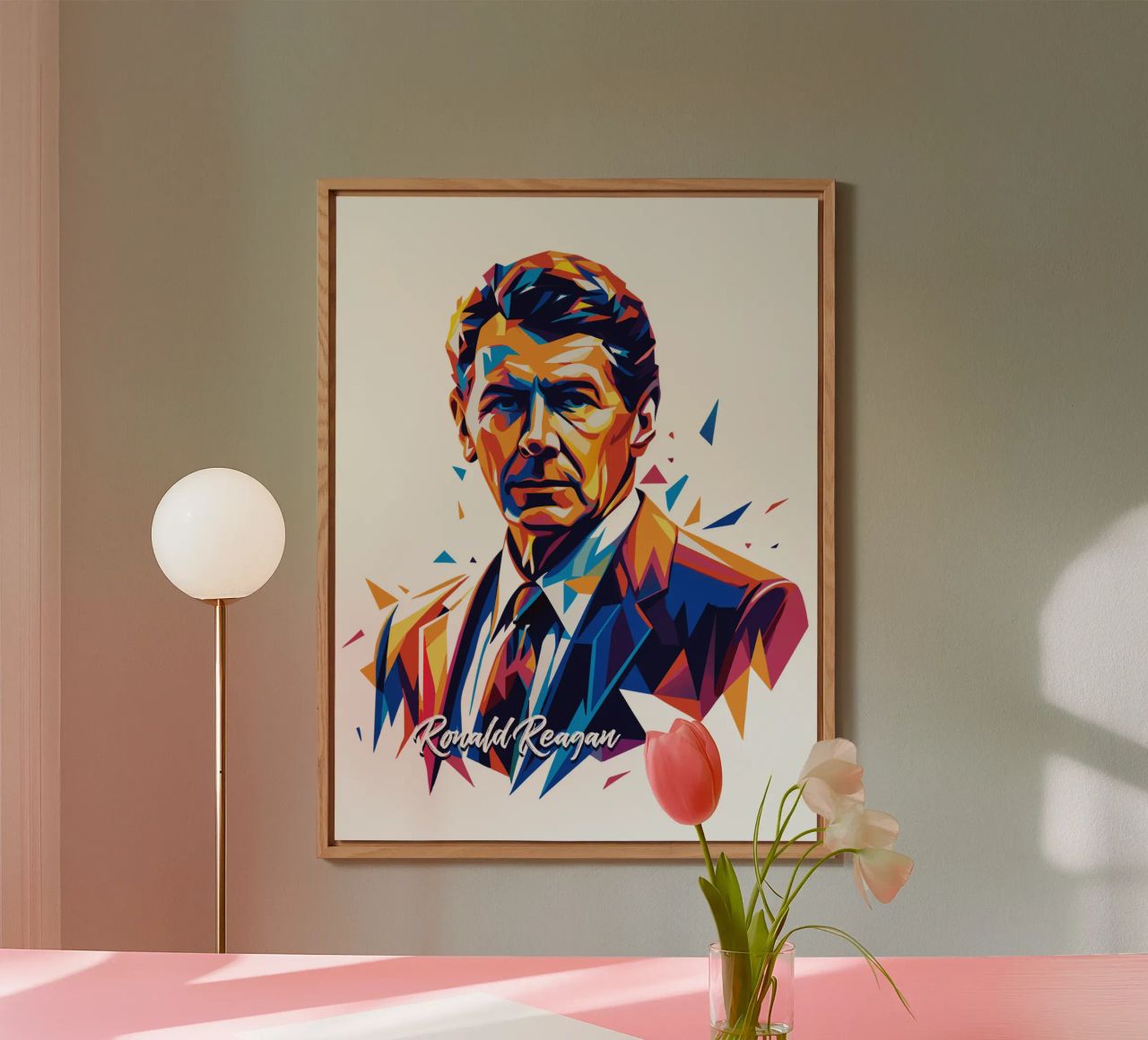 Ronald Reagan WPAP Pop Art alluminio dibond da vectorartnesia