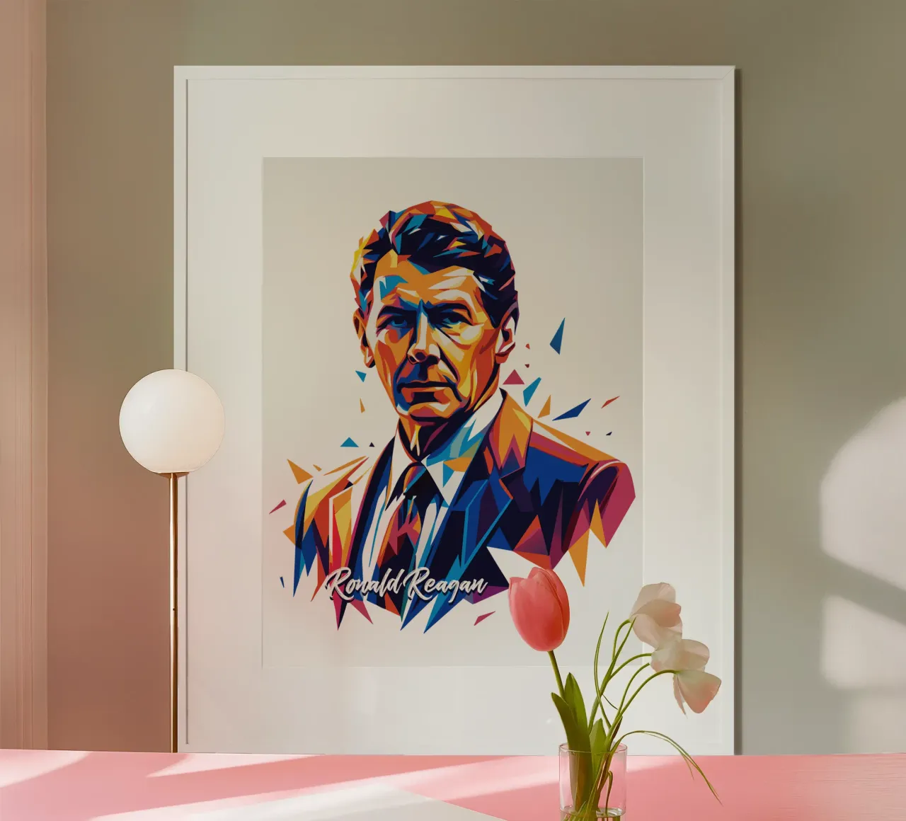 Ronald Reagan WPAP Pop Art carta hahnemühle da vectorartnesia