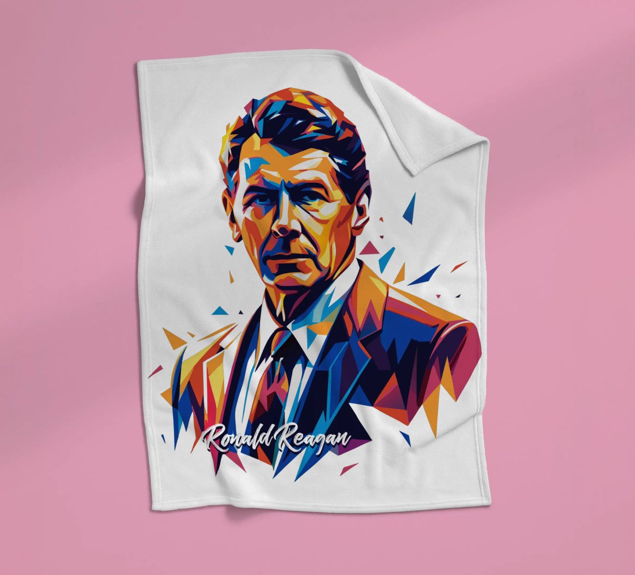 Ronald Reagan WPAP Pop Art coperta in pile da vectorartnesia