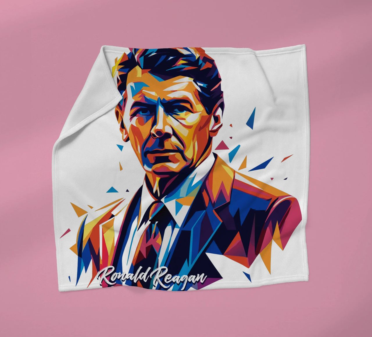 Ronald Reagan WPAP Pop Art coperta in pile da vectorartnesia