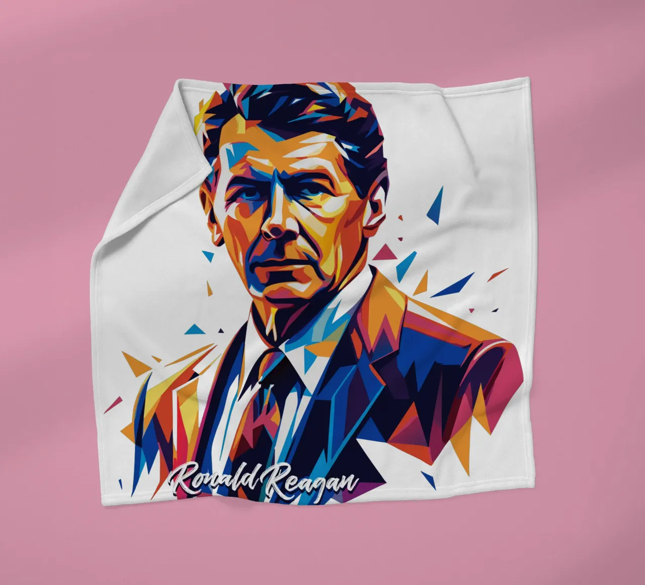 Ronald Reagan WPAP Pop Art coperta in pile da vectorartnesia
