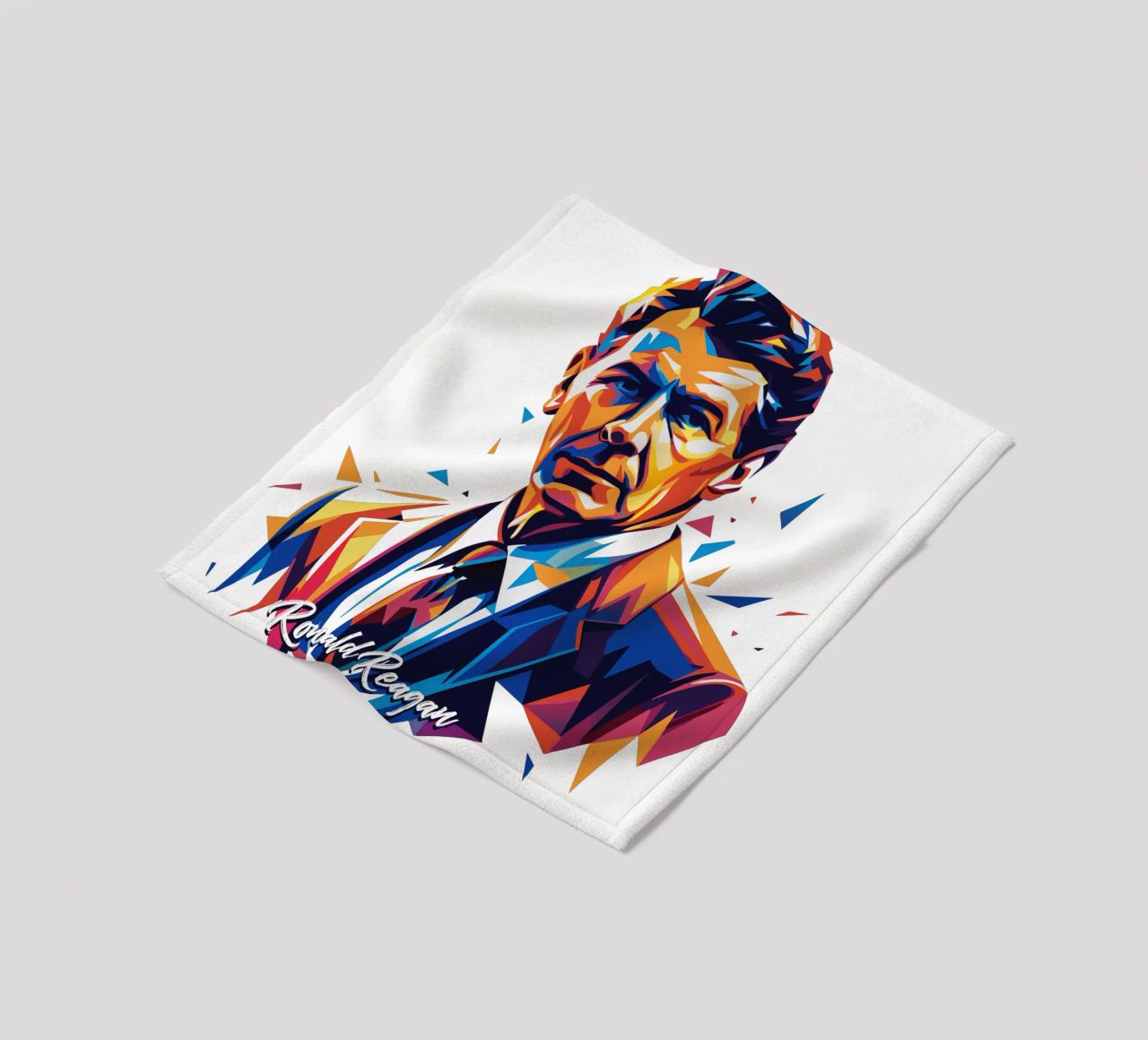 Ronald Reagan WPAP Pop Art coperta in pile da vectorartnesia