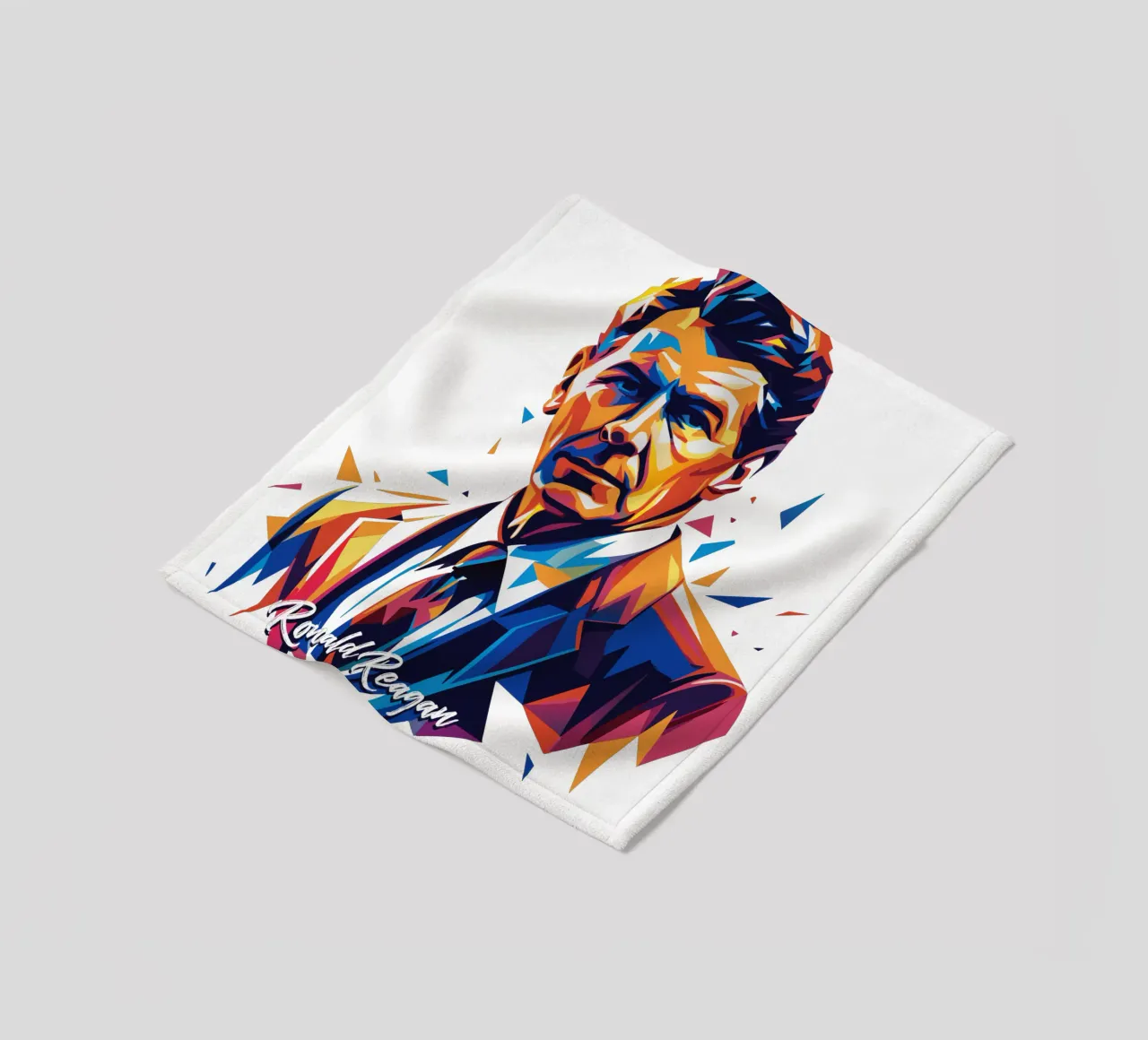 Ronald Reagan WPAP Pop Art coperta in pile da vectorartnesia