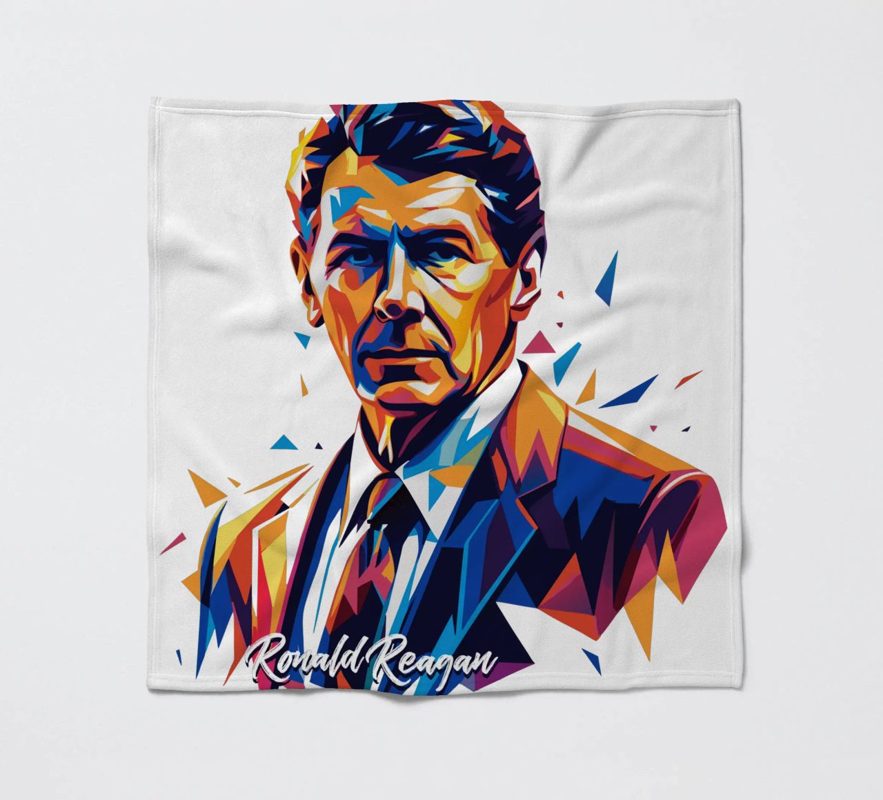 Ronald Reagan WPAP Pop Art coperta in pile da vectorartnesia