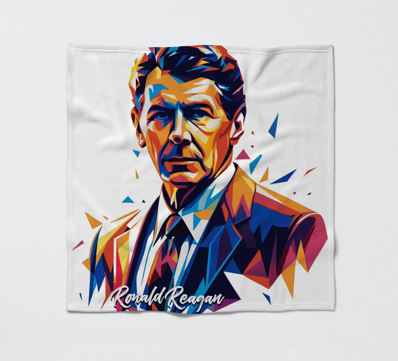 Ronald Reagan WPAP Pop Art coperta in pile da vectorartnesia