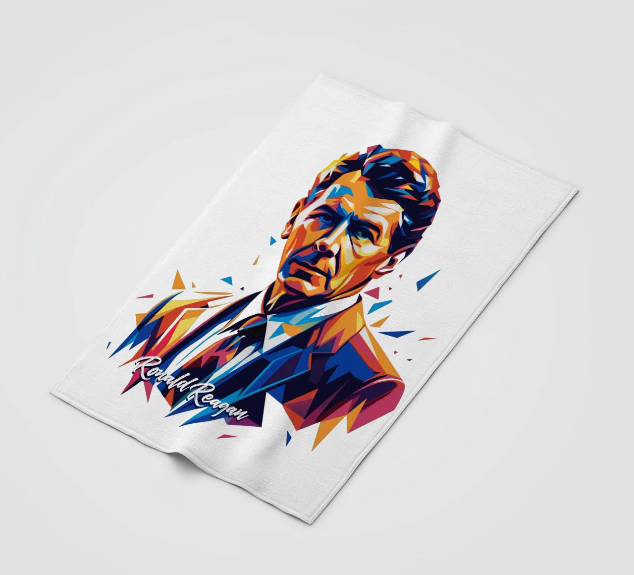 Ronald Reagan WPAP Pop Art coperta in pile da vectorartnesia