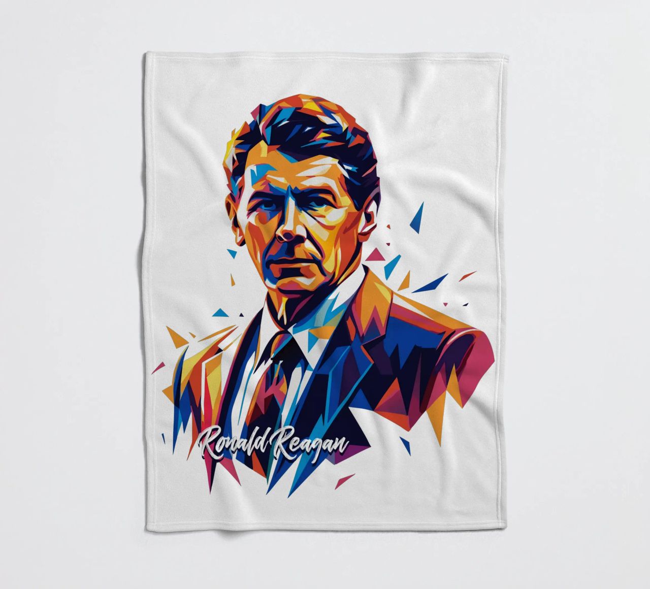 Ronald Reagan WPAP Pop Art coperta in pile da vectorartnesia