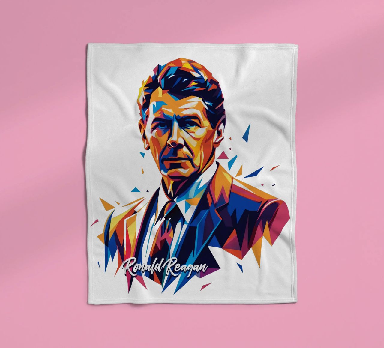 Ronald Reagan WPAP Pop Art coperta in pile da vectorartnesia