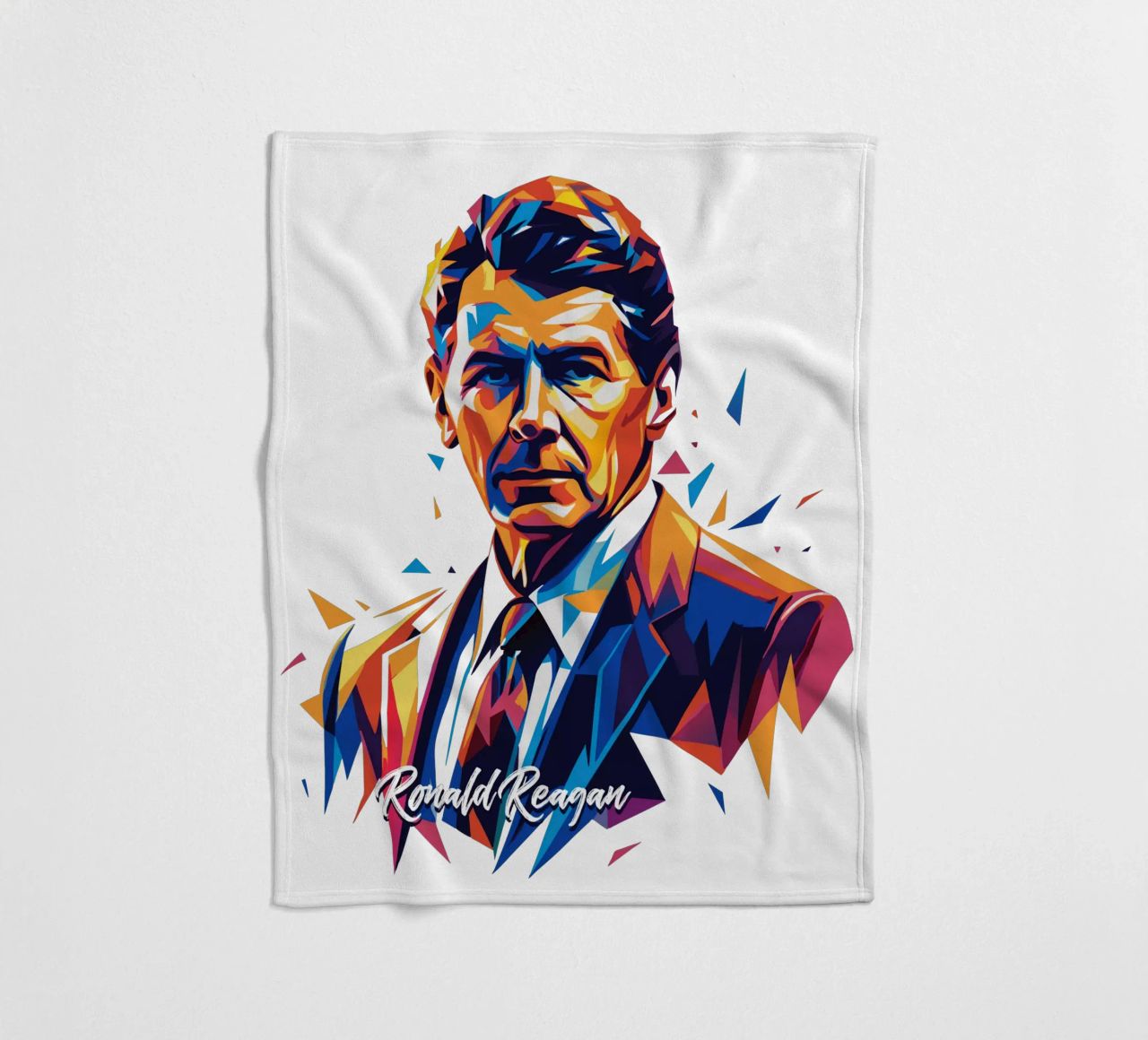 Ronald Reagan WPAP Pop Art coperta in pile da vectorartnesia