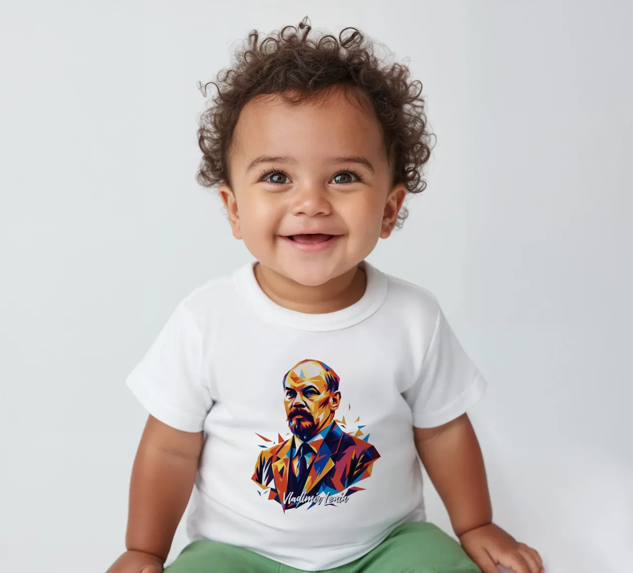 Vladimir Lenin WPAP Pop Art maglietta neonato da vectorartnesia