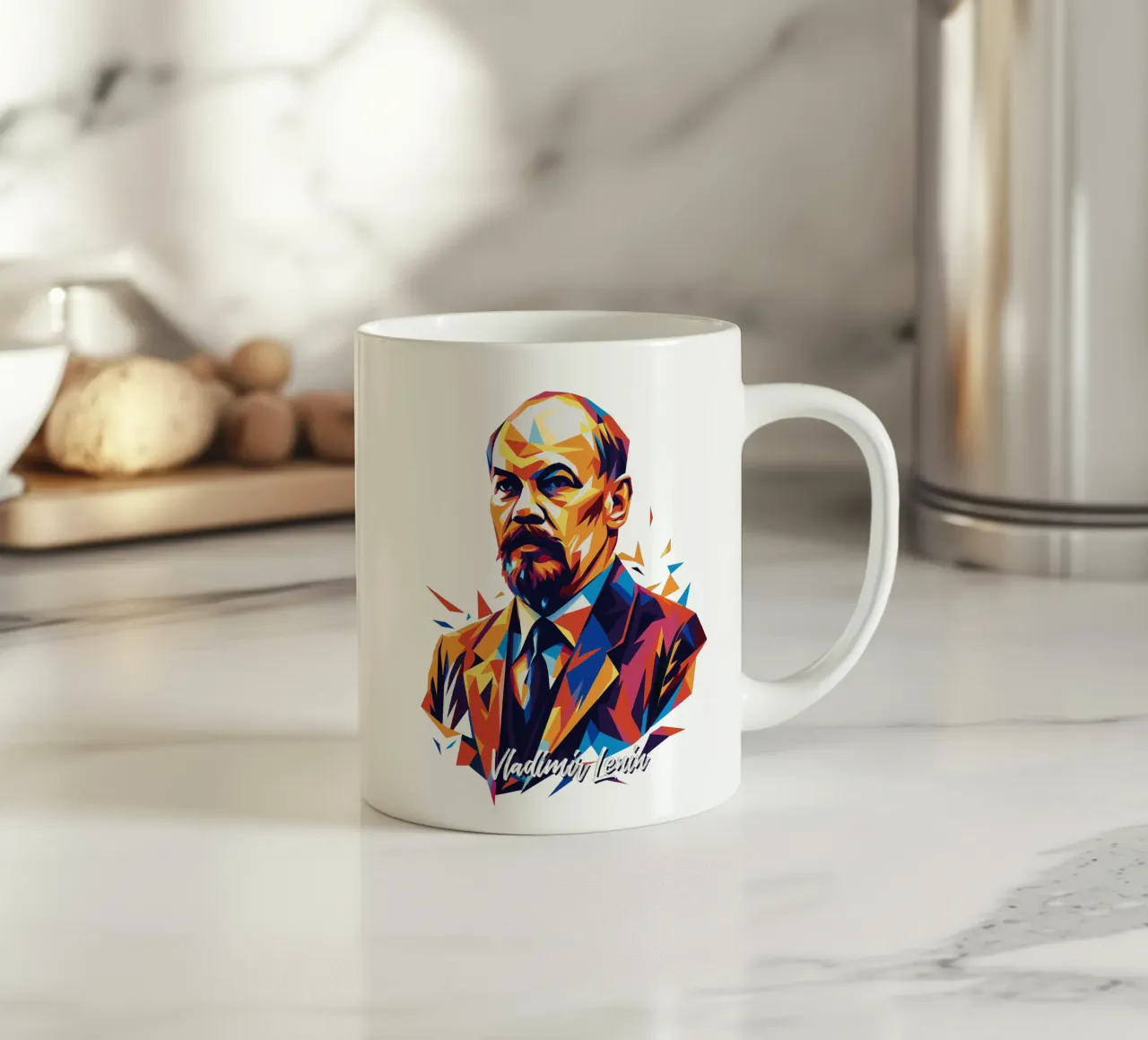 Vladimir Lenin WPAP Pop Art Keramik Tasse von vectorartnesia