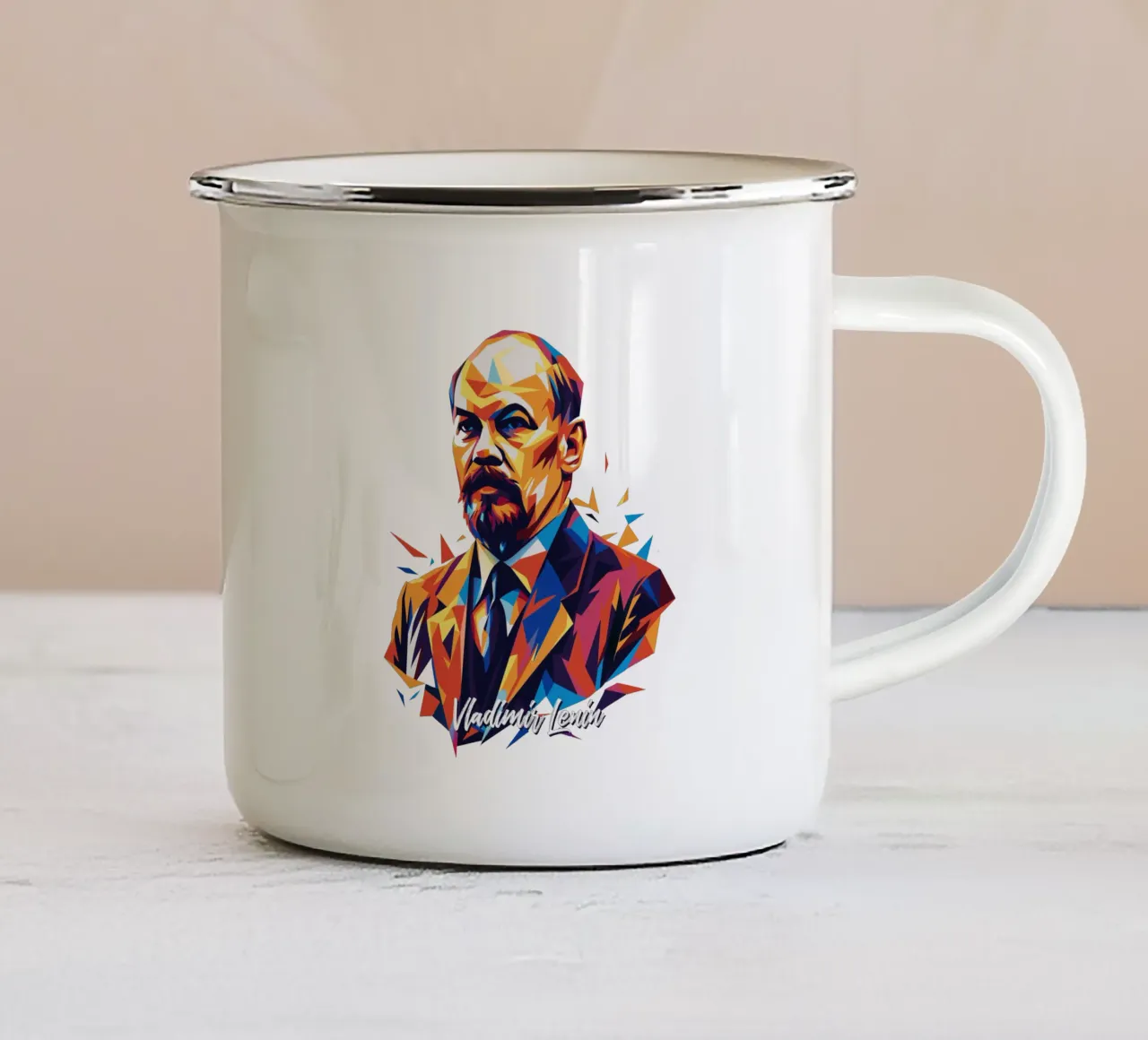 Vladimir Lenin WPAP Pop Art enamel mug by vectorartnesia