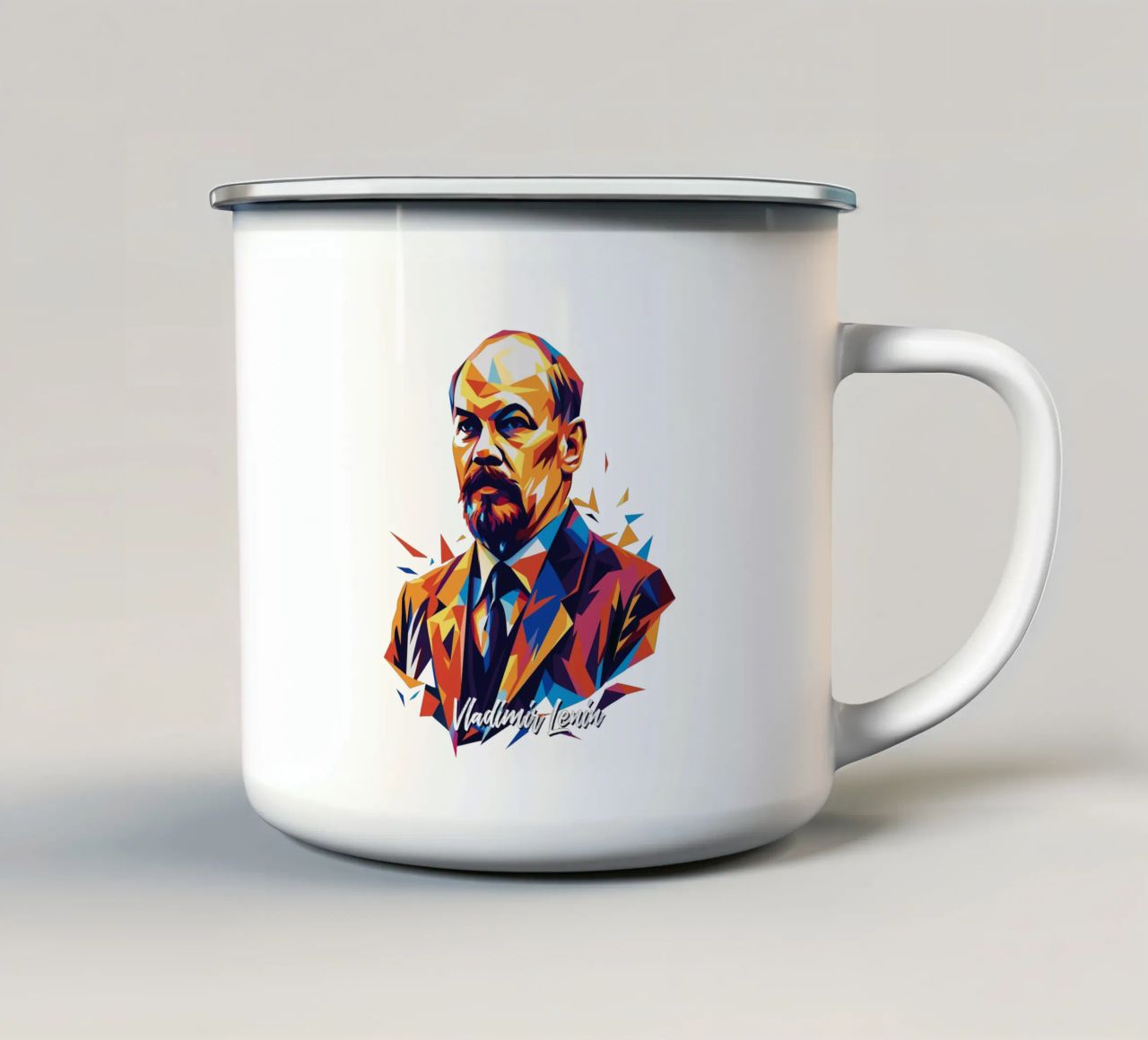 Vladimir Lenin WPAP Pop Art tazza in smalto da vectorartnesia