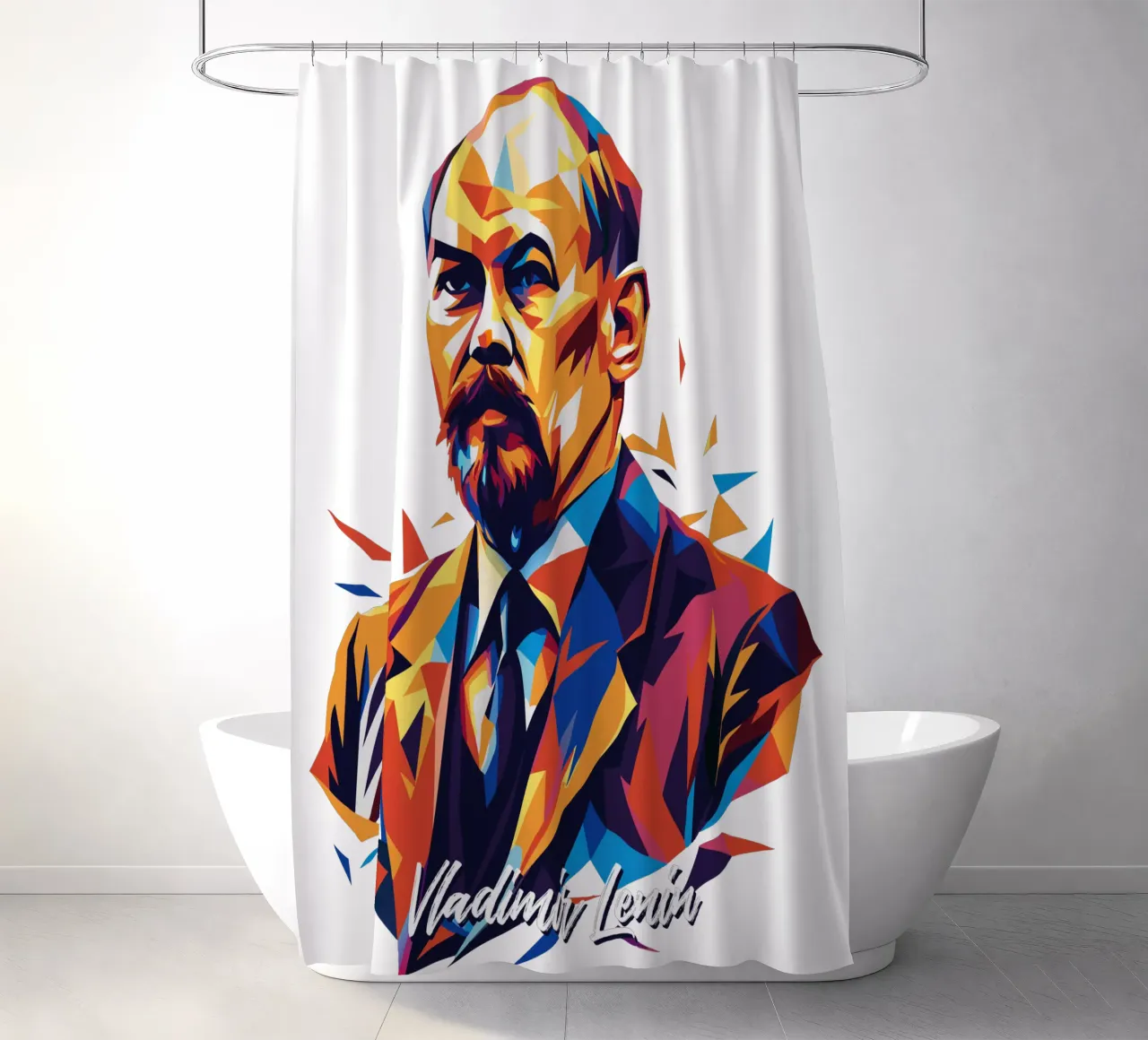 Vladimir Lenin WPAP Pop Art tenda da doccia da vectorartnesia