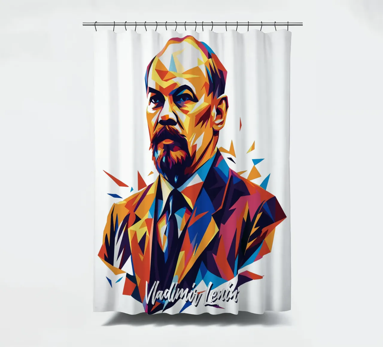 Vladimir Lenin WPAP Pop Art tenda da doccia da vectorartnesia