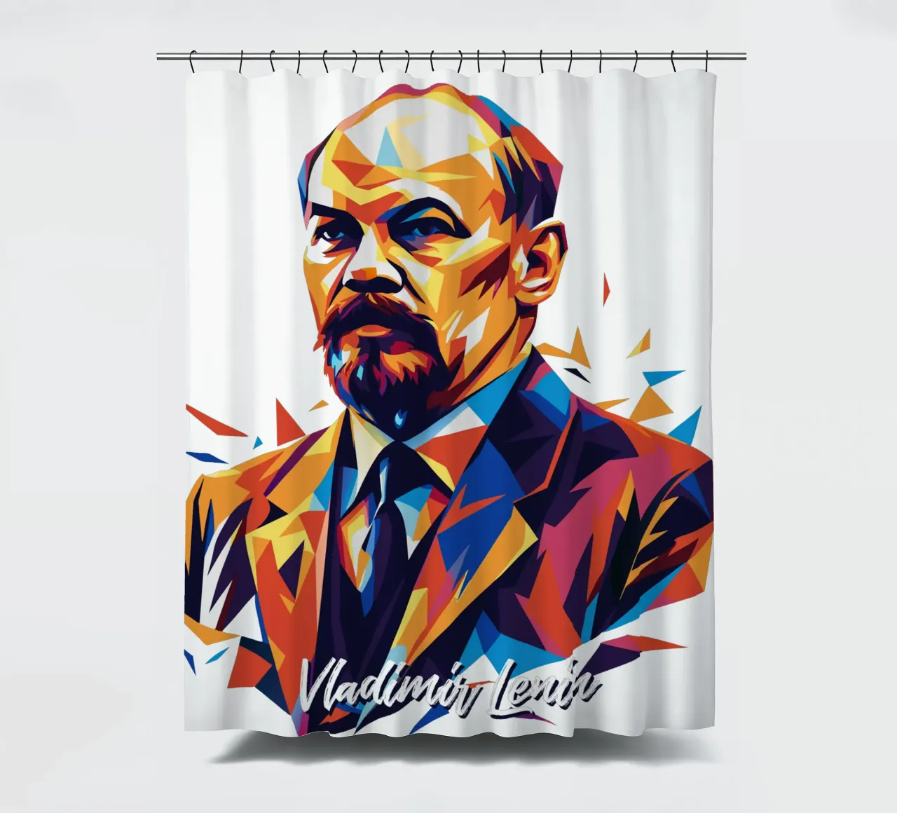 Vladimir Lenin WPAP Pop Art tenda da doccia da vectorartnesia