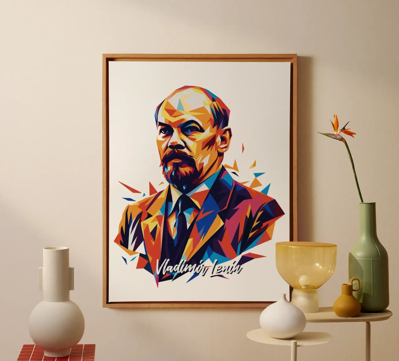 Vladimir Lenin WPAP Pop Art tela con Cornice a cassetta da vectorartnesia