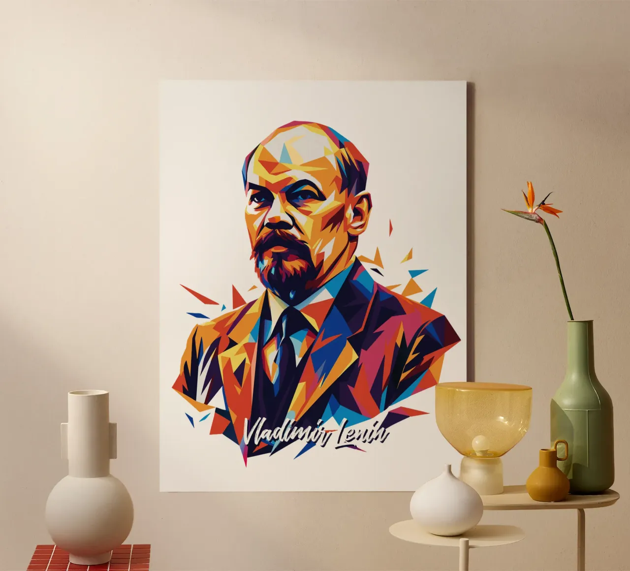 Vladimir Lenin WPAP Pop Art tela con Cornice a cassetta da vectorartnesia