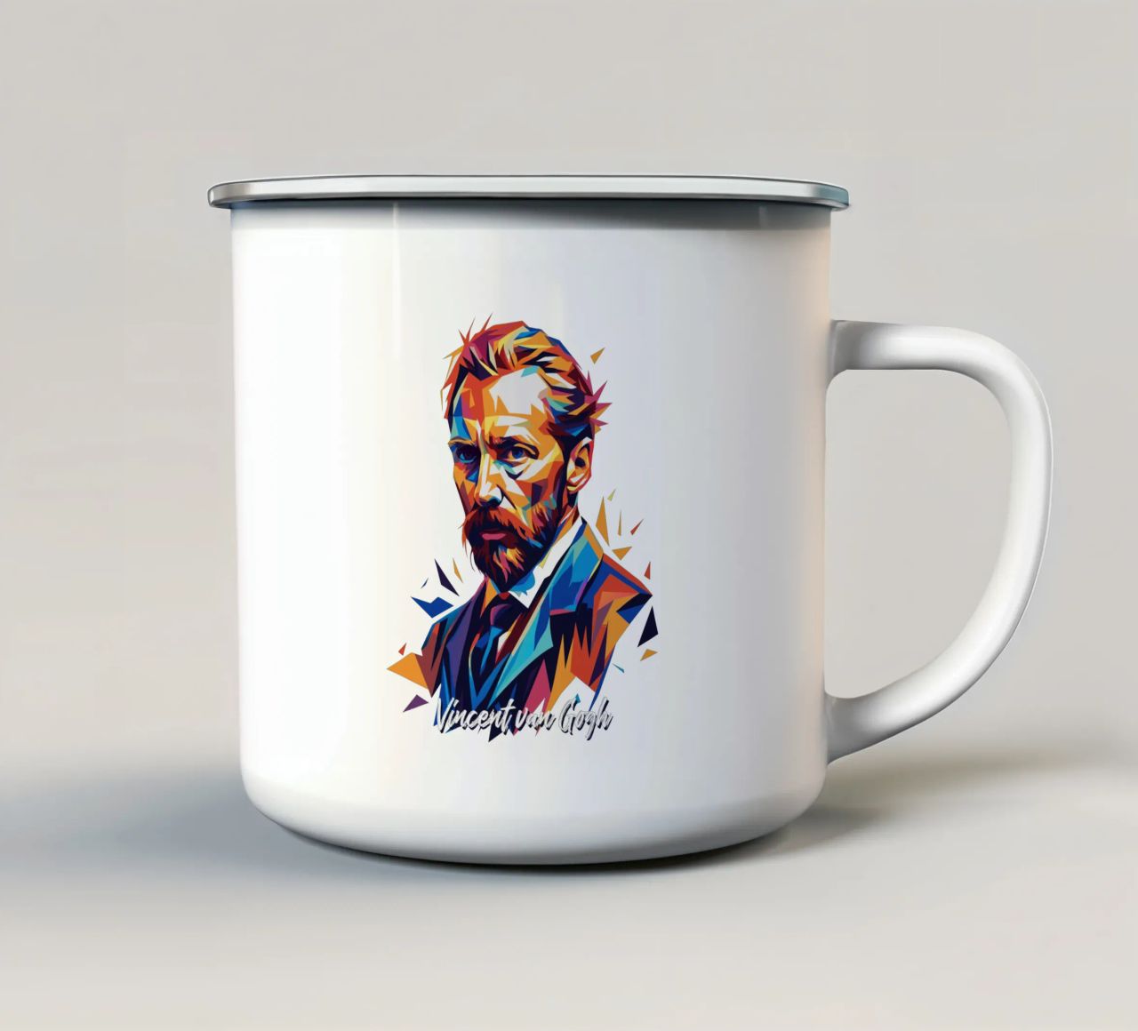 Vincent van Gogh WPAP Pop Art tazza in smalto da vectorartnesia