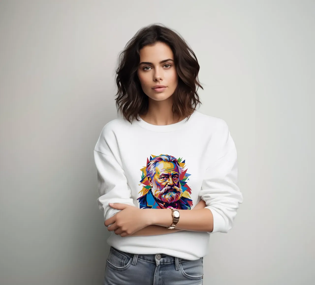 Victor Hugo WPAP Pop Art Sweatshirt von vectorartnesia