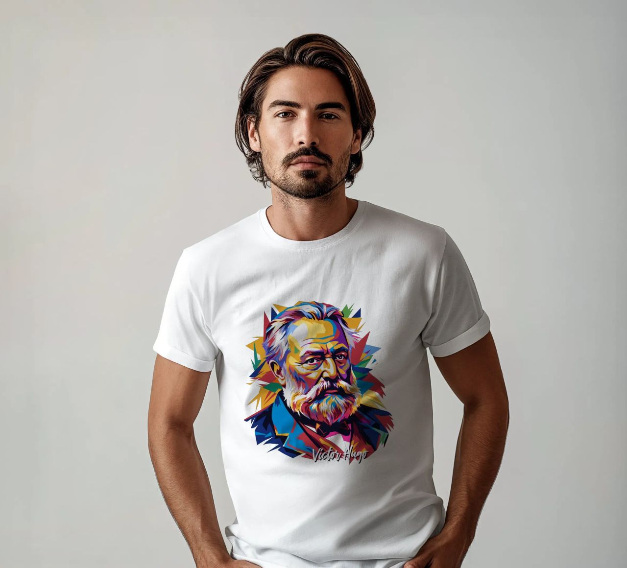 Victor Hugo WPAP Pop Art t-shirt da vectorartnesia