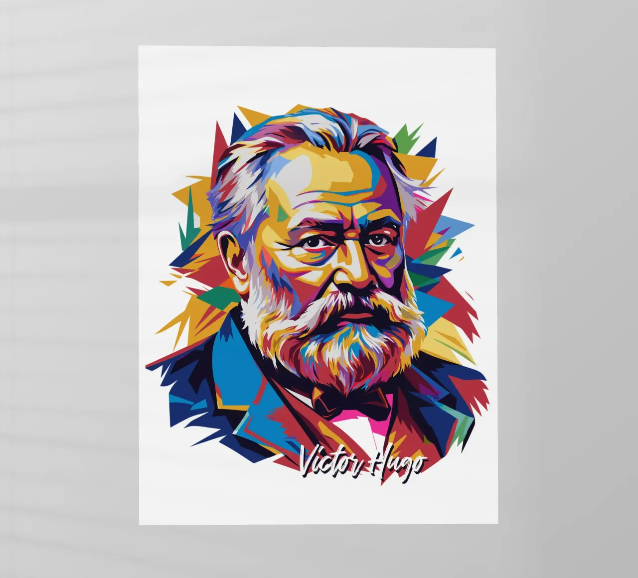 Victor Hugo WPAP Pop Art pellicola backlit da vectorartnesia