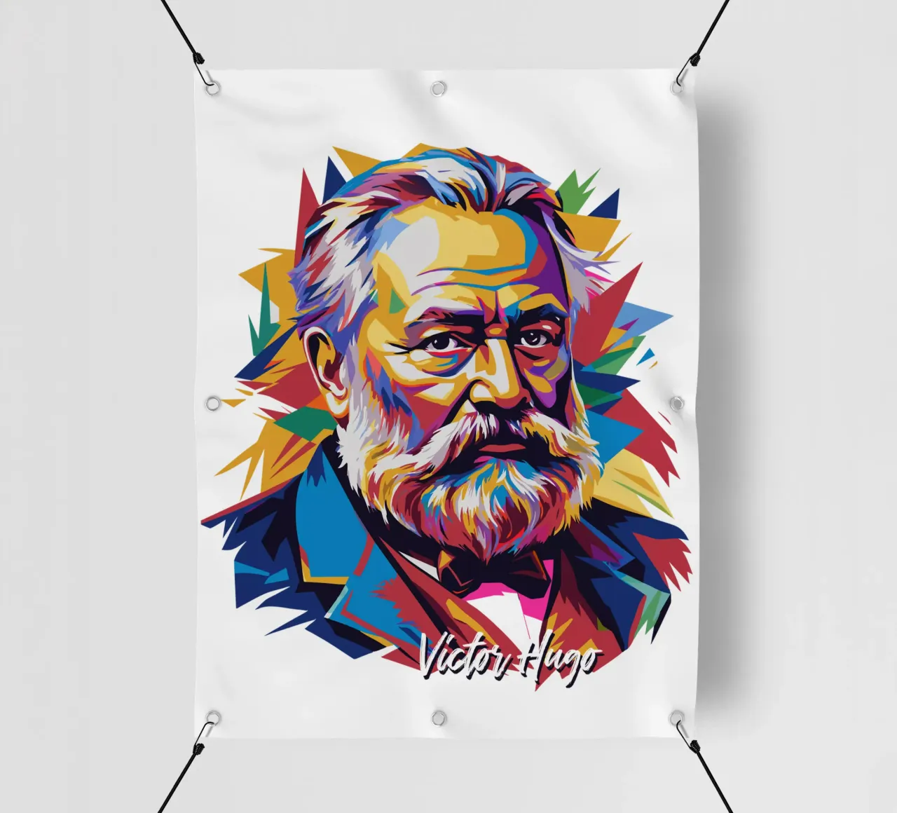 Victor Hugo WPAP Pop Art telo in pvc da vectorartnesia