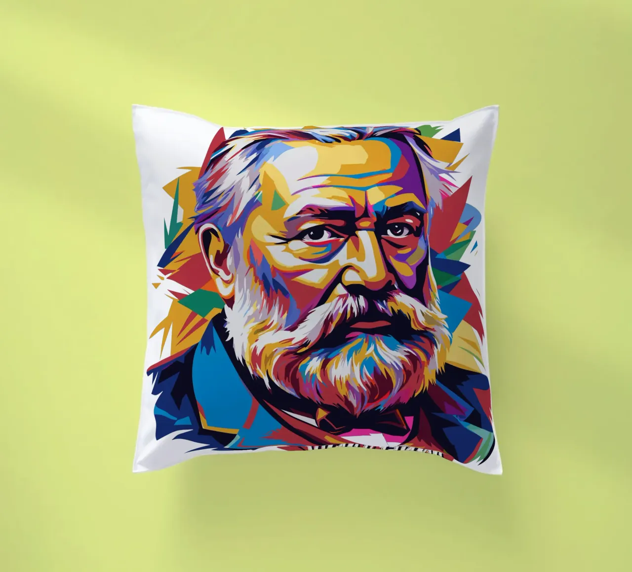 Victor Hugo WPAP Pop Art cuscino da vectorartnesia