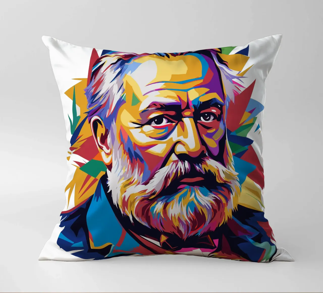 Victor Hugo WPAP Pop Art cuscino da vectorartnesia