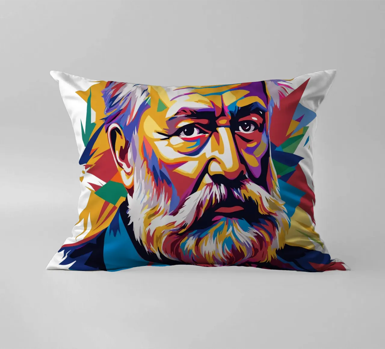 Victor Hugo WPAP Pop Art cuscino da vectorartnesia