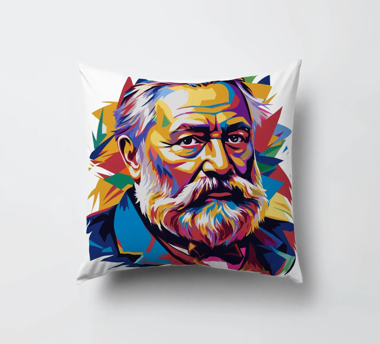 Victor Hugo WPAP Pop Art cuscino da vectorartnesia
