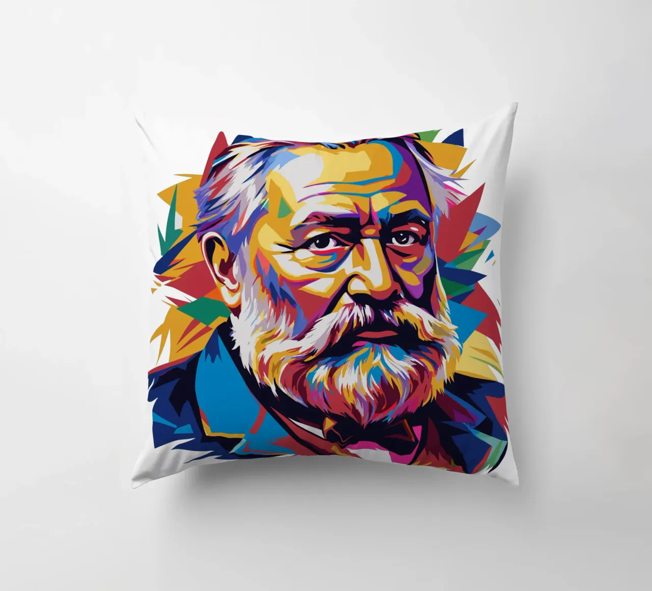 Victor Hugo WPAP Pop Art cuscino da vectorartnesia