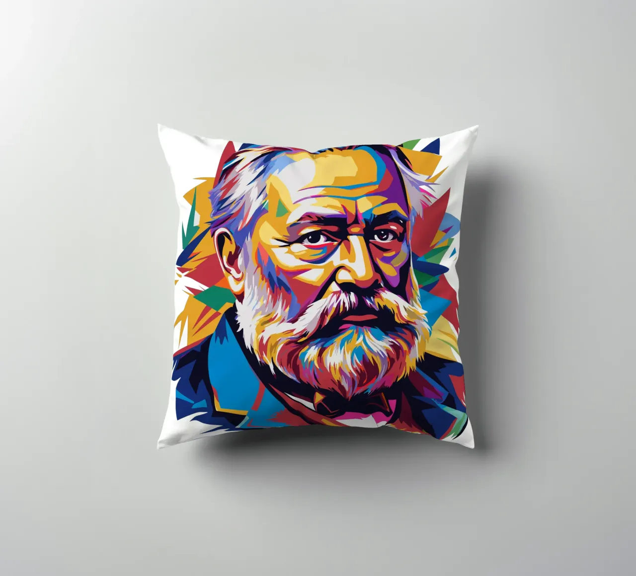Victor Hugo WPAP Pop Art cuscino da vectorartnesia