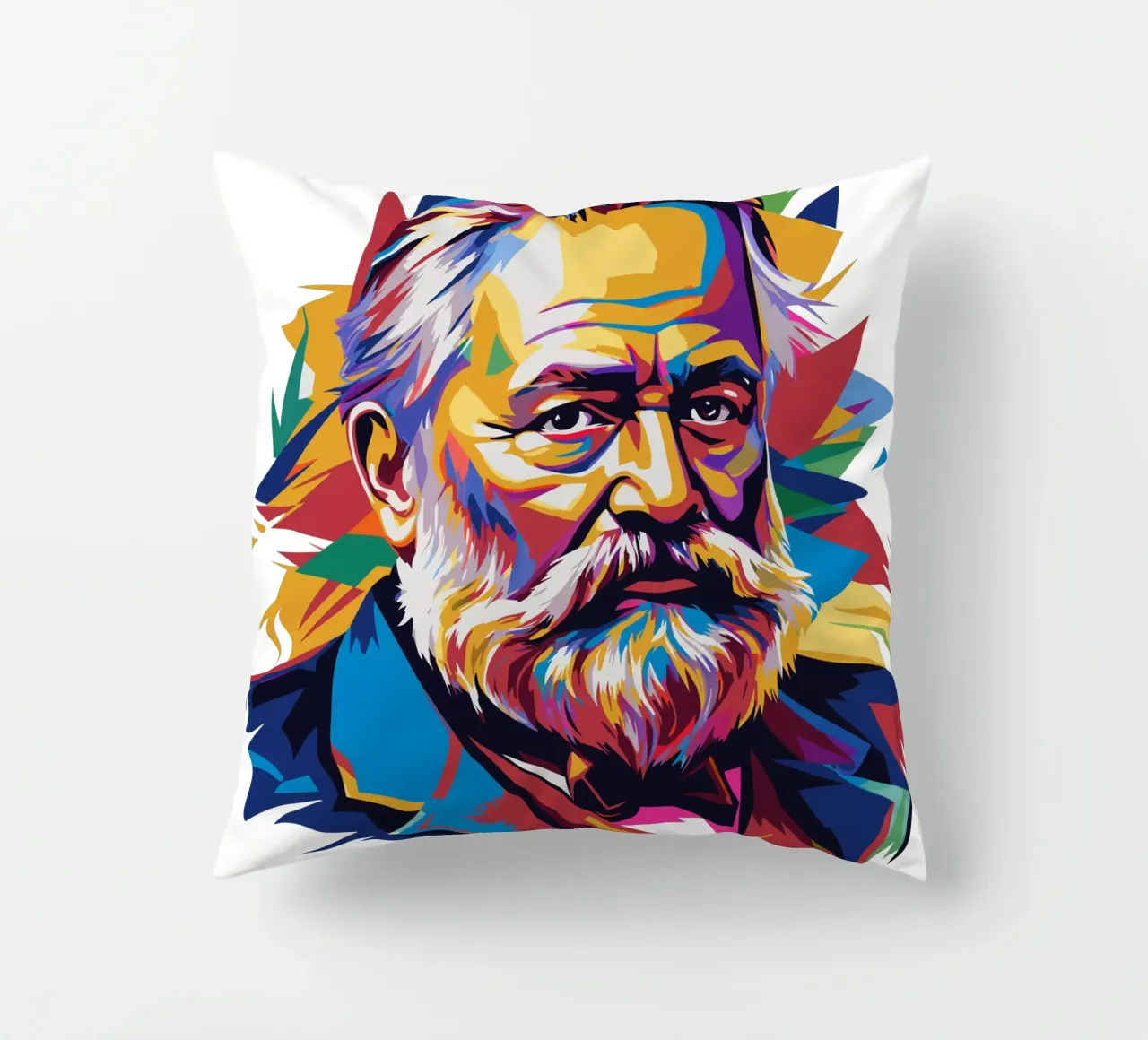 Victor Hugo WPAP Pop Art cuscino da vectorartnesia