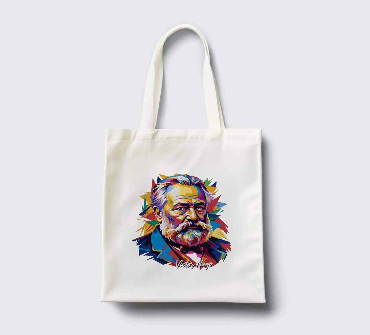 Victor Hugo WPAP Pop Art borsa in juta da vectorartnesia