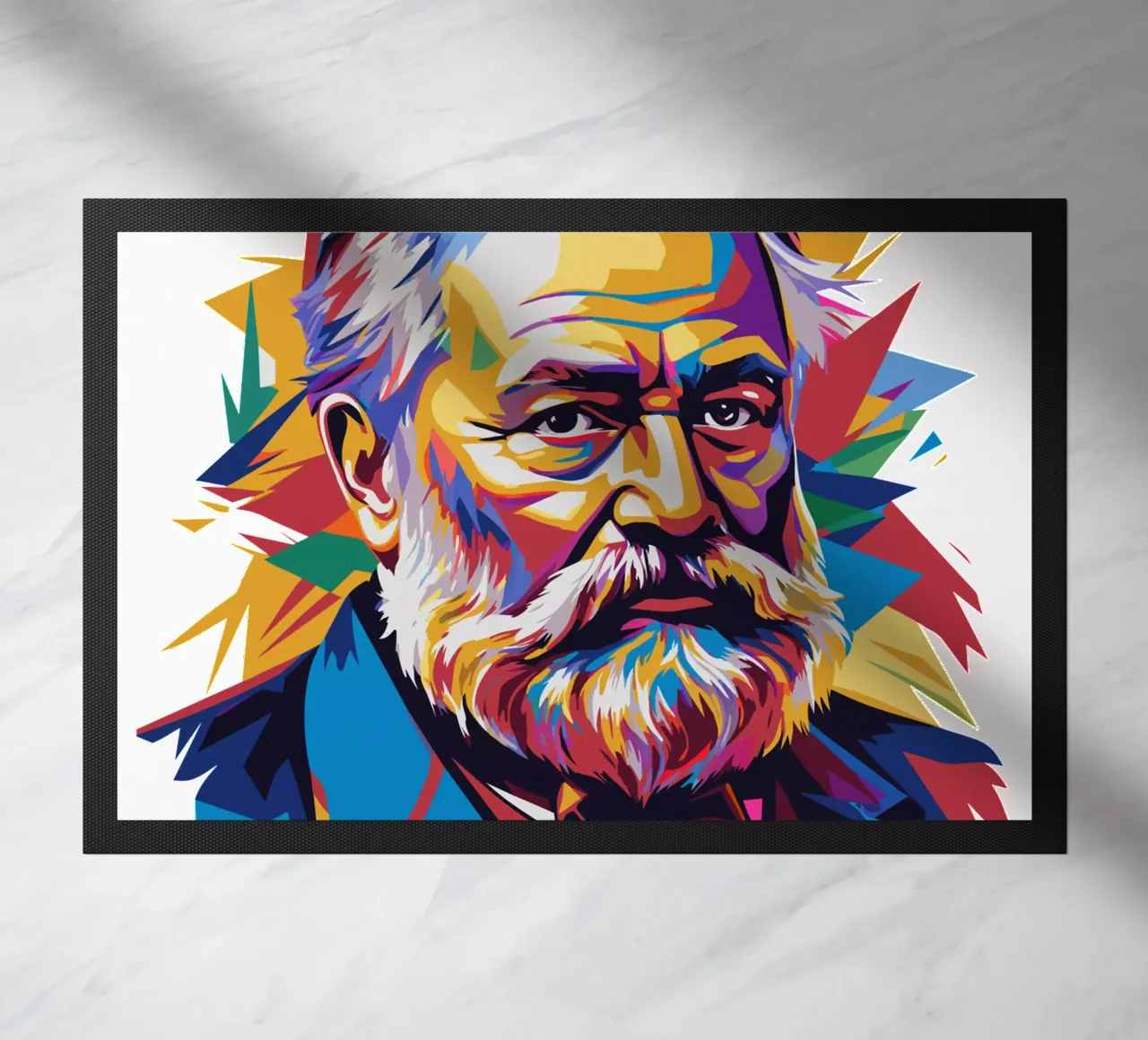 Victor Hugo WPAP Pop Art doormat by vectorartnesia