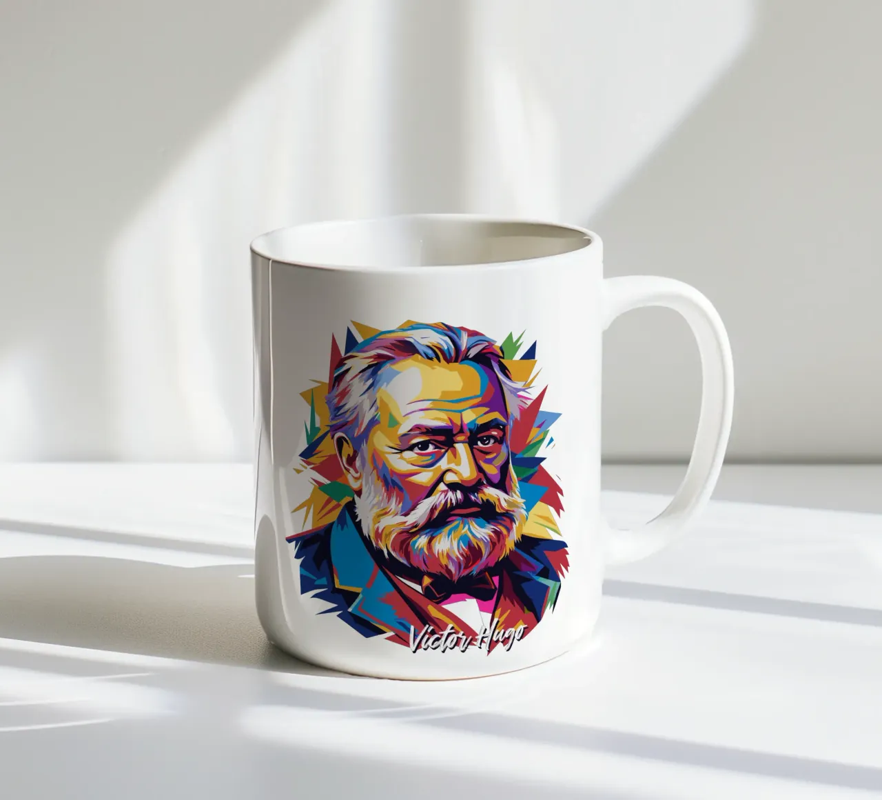 Victor Hugo WPAP Pop Art Keramik Tasse von vectorartnesia