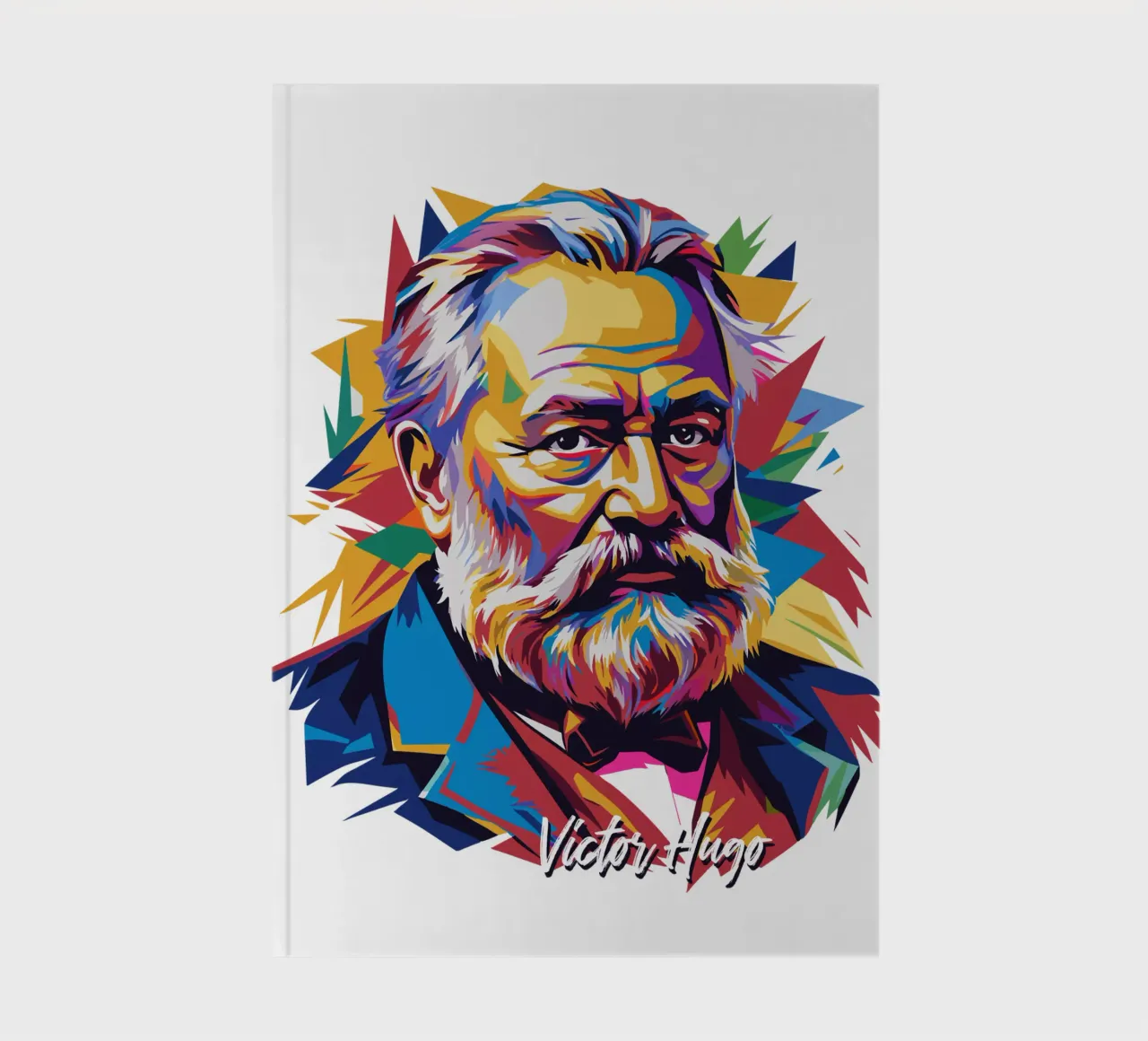 Victor Hugo WPAP Pop Art notebook by vectorartnesia