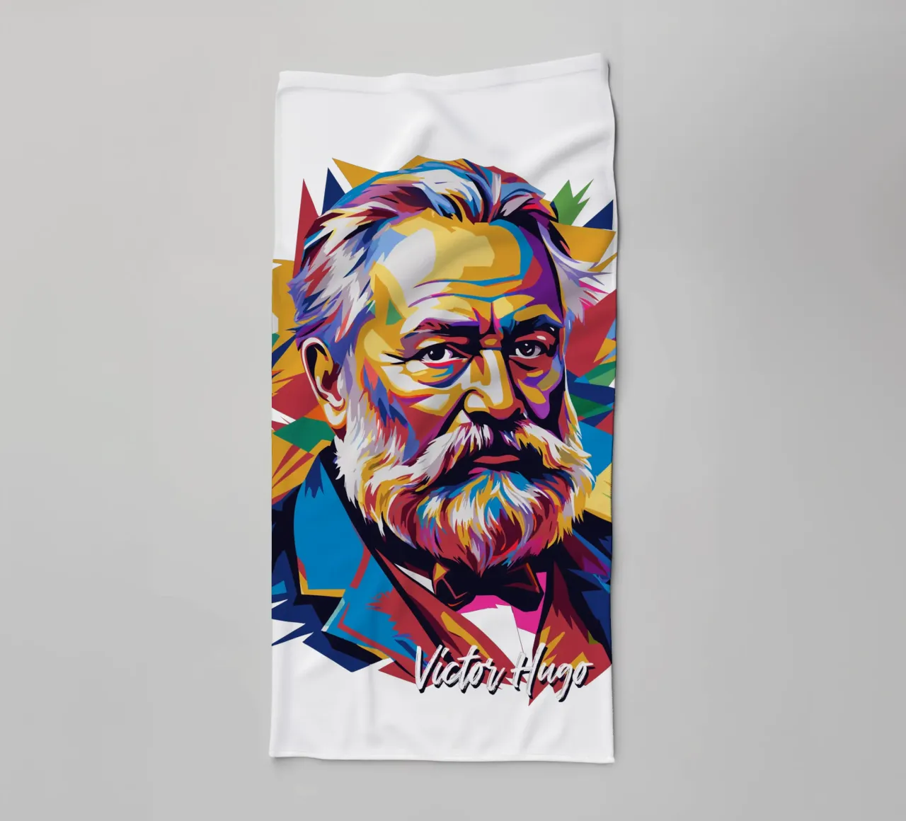 Victor Hugo WPAP Pop Art asciugamano da bagno da vectorartnesia