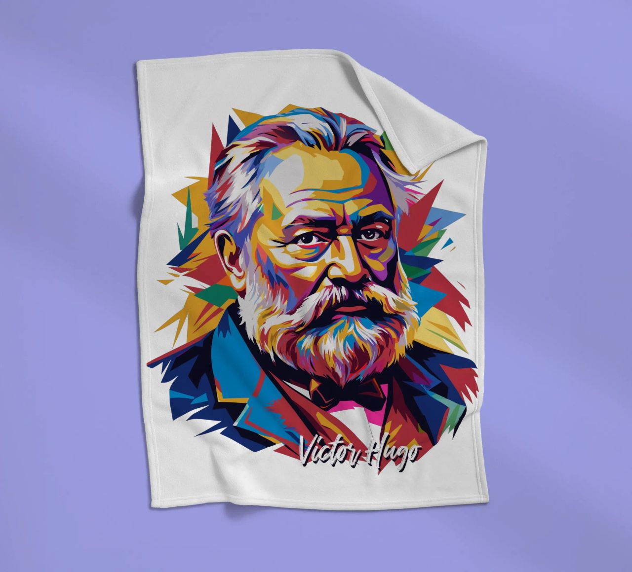 Victor Hugo WPAP Pop Art coperta in pile da vectorartnesia