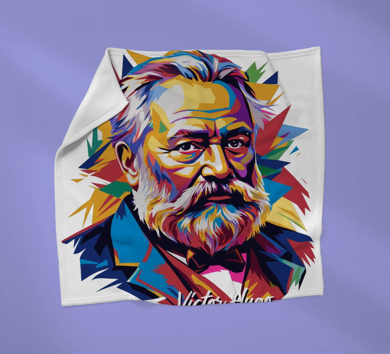 Victor Hugo WPAP Pop Art coperta in pile da vectorartnesia