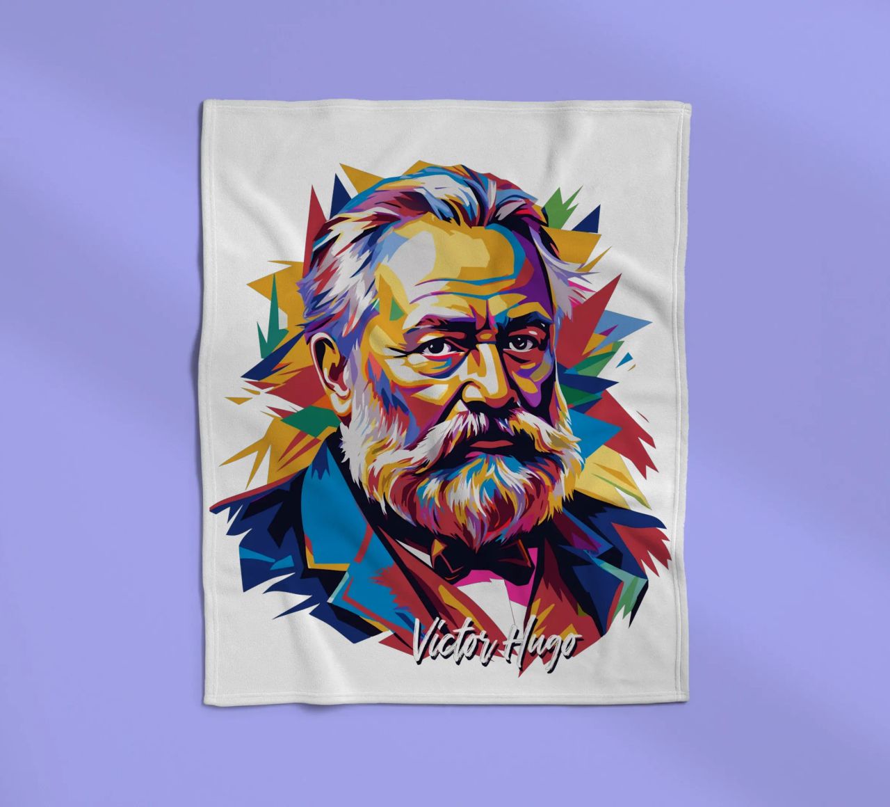 Victor Hugo WPAP Pop Art coperta in pile da vectorartnesia