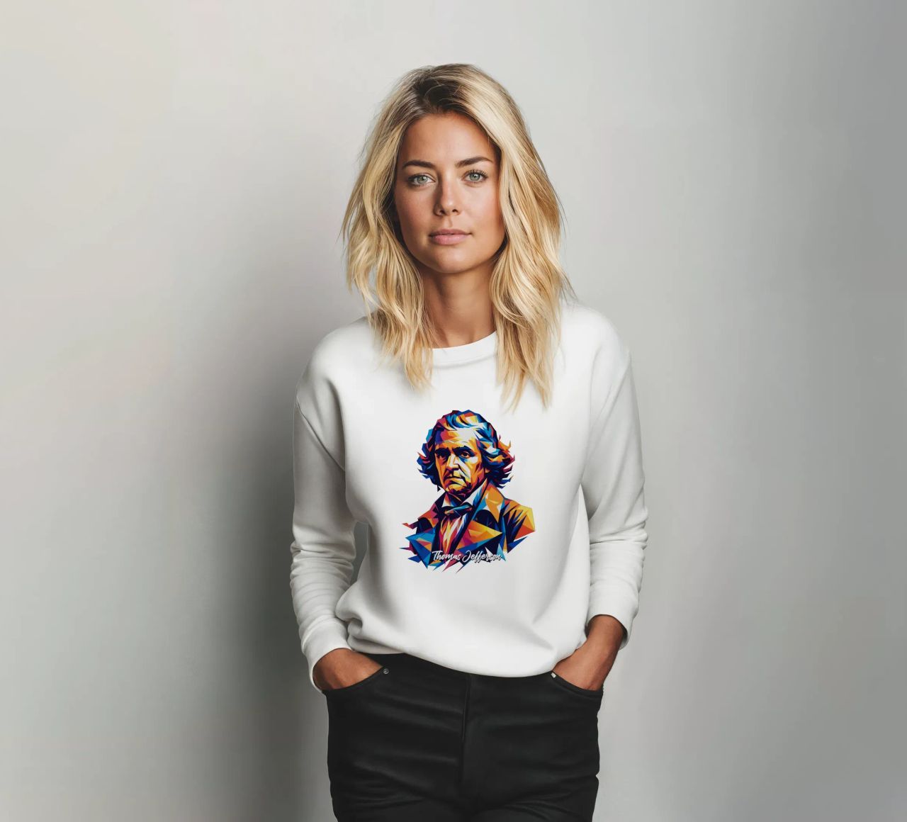 Thomas Jefferson WPAP Pop Art felpa da vectorartnesia