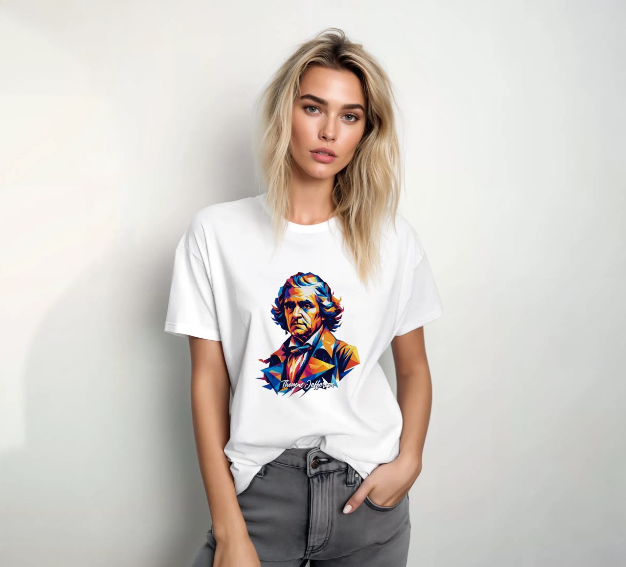 Thomas Jefferson WPAP Pop Art t-shirt da vectorartnesia