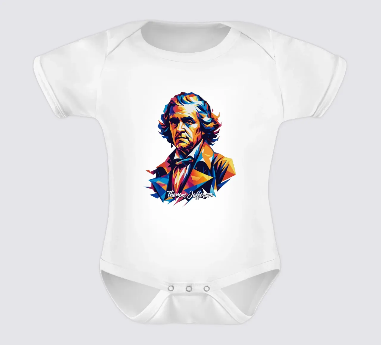 Thomas Jefferson WPAP Pop Art body neonato maniche corte da vectorartnesia