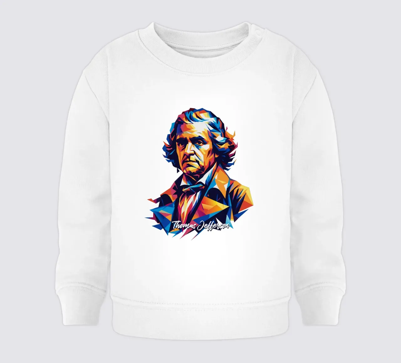 Thomas Jefferson WPAP Pop Art sudadera de bebé de vectorartnesia