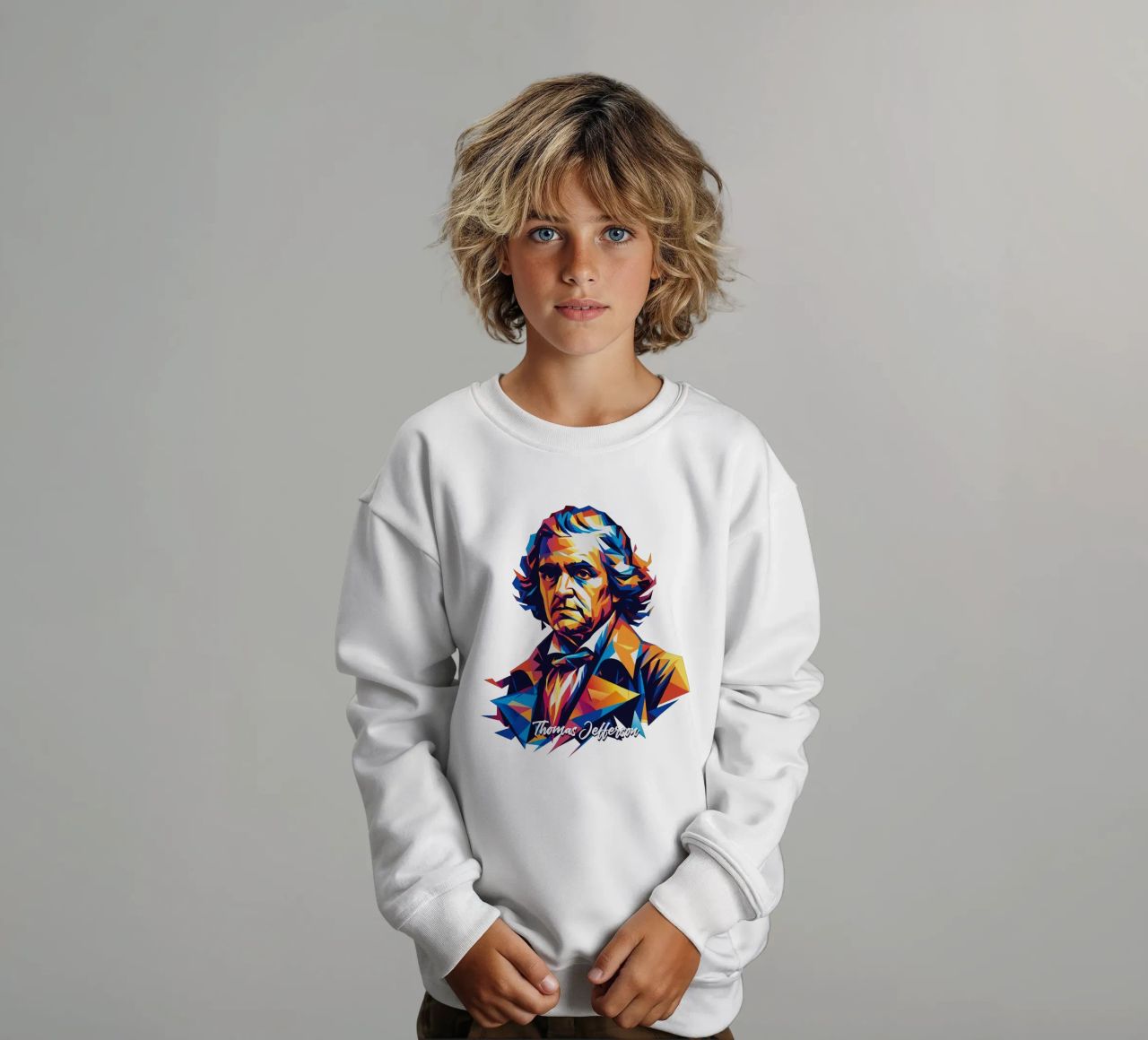 Thomas Jefferson WPAP Pop Art felpa bambino da vectorartnesia