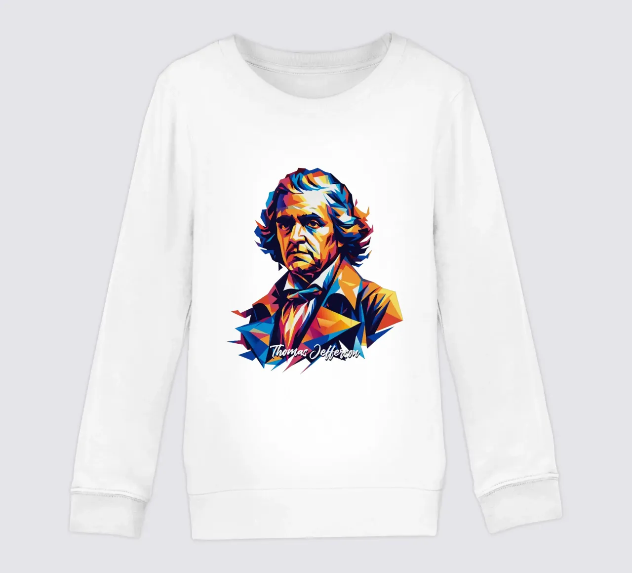 Thomas Jefferson WPAP Pop Art kids sweatshirt by vectorartnesia